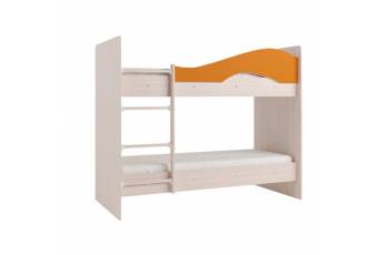 Двухъярусная кровать Мая без ящиков на щитах оранж