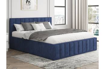 Кровать 1600 Лана синий велюр