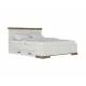 Кровать LOZ160х200 с выкатными ящиками Марсель ясень снежный