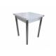Стол Ломберный 600*600 ХРОМ ЛДСП Белый Лофт