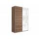 Шкаф-купе Прайм 2-х дверный 1400 ДСП/Стекло Белое Крафт табачный