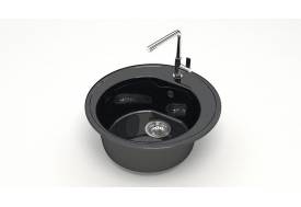 Мойка круглая Черая Z3Q9 терракот