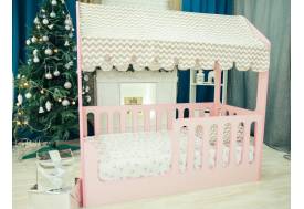 Кровать-домик ЛДСП розовый