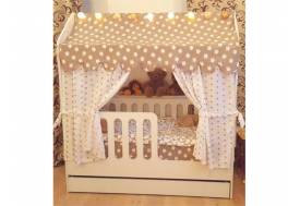 Кровать-домик ЛДСП розовый с ящиком