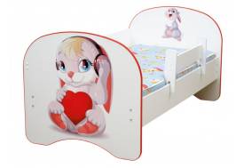 Кровать детская с фотопечатью без ящика Зайчик