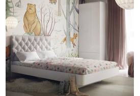 Кровать Милана с каретной стяжкой бежевый