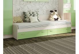 Кровать с ящиками Буратино зеленый