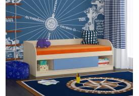 Кровать Соня 4 дуб молочный-голубой