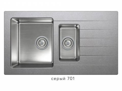 Кухонная мойка Tolero twist TTS-890 Серый 701