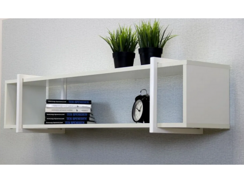 Полка металлическая ЛОФТ-12 Белый/белый глянец