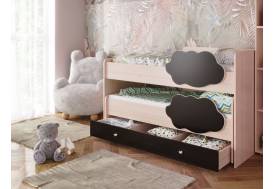 Кровать Соник с ящиком млечный дуб с венге