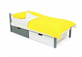 Кровать Svogen classic с ящиками графит-белый