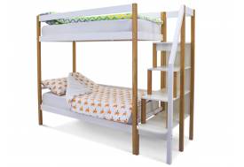 Двухъярусная кровать Svogen дерево-белый