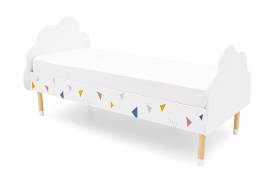 Кровать Stumpa Облако с рисунком Треугольники желтый, синий, розовый