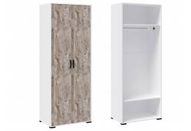 Шкаф платяной Бриз белый/дуб юкон