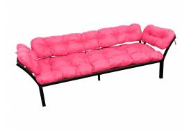 Диван Дачный с подлокотниками розовая подушка
