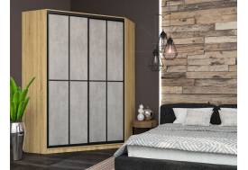 Угловой шкаф-купе Лофт фасад МДФ бетон +