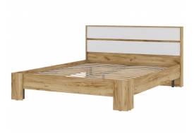 Кровать Хелен КР 03 Дуб Крафт золотой/Белый шагрень