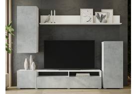 Стенка Лира Белый-Бетон