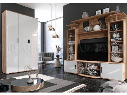 Гостиная Виста Белый глянец холодный