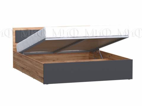 Кровать с подъемным механизмом 1600 Мартина Графит, Дуб крафт