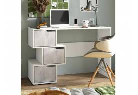 Стол компьютерный СК 11 белый, цемент светлый