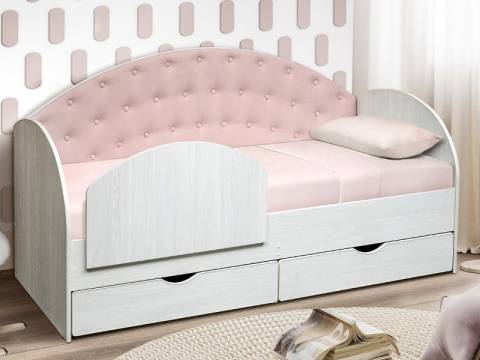 Кровать с продольной мягкой спинкой Софа №10 800х1900 с бортиком