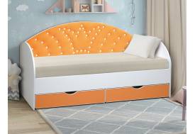 Кровать с продольной мягкой спинкой Корона №3 800х1600 мм