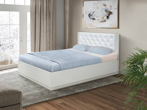 Кровать Венеция 12.1 1200 с подъемным механизмом кожзам белый