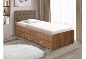 Кровать одинарная №7 с ящиками 900х2000 мягкая спинка каретная стяжка