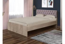 Кровать двойная №7 1400х1900 с мягкой спинкой каретная стяжка