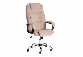 Кресло офисное Bergamo хром флок бежевый