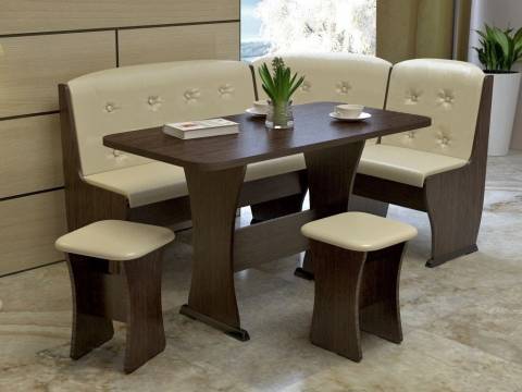 Кухонный уголок Ника-6 Эффект Венге-Шампань