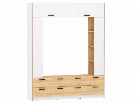 Шкаф комбинированный Оттавия НМ 014.65 Белый Фасадный