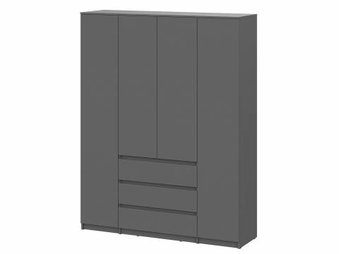 Шкаф четырехстворчатый Денвер Графит серый