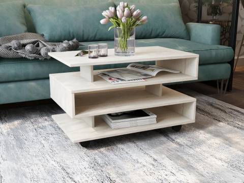 Стол журнальный №3 ВНК дуб крафт белый