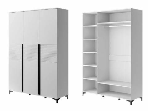 Шкаф ШР-3 Брента Белый снег-Белый лак