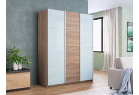 Шкаф-купе Прайм 3-х дверный 2100 два Стекла Белые/ДСП Сонома