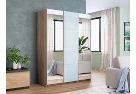 Шкаф-купе Прайм 3-х дверный 1800 Зеркало/Стекло Белое/Зеркало Сонома