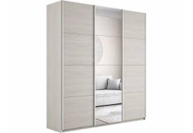 Шкаф-купе Прайм Широкий 3-х дверный два ДСП/Зеркало Ясень Анкор Светлый