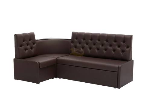 Кухонный уголок КУ 17 с коробом для хранения экокожа Линкольн 221