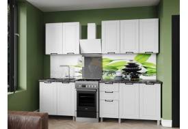 Кухня Ривьера 2000 без стекла МДФ Карбон фарфор без столешницы