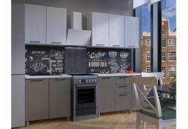 Кухня Хилтон 2000 без стекла МДФ Клен Белый/Клен Серый без столешницы