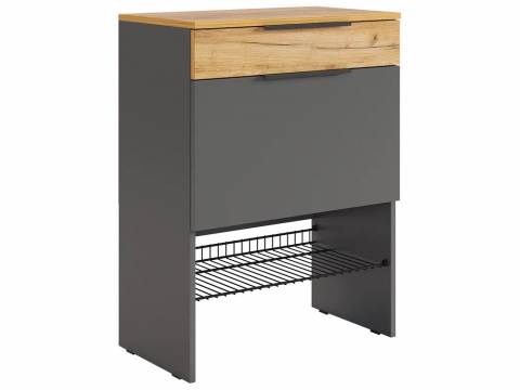 Обувница Баско графит/дуб крафт золотой