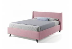 Кровать Лорен с ПМ 1400х2000 мм микровелюр розовый
