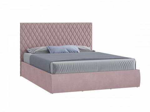 Кровать Стелла с ПМ 1600х2000 мм микровелюр розовый