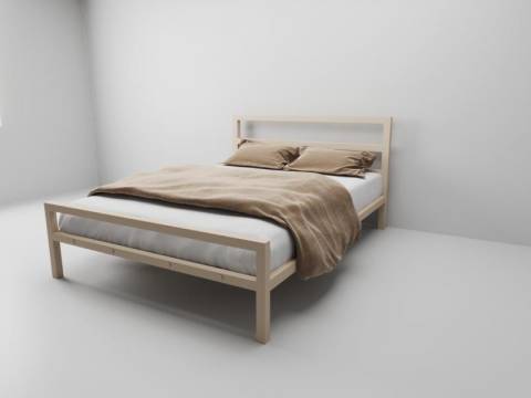 Кровать металлическая Комфорт 1400 бежевая