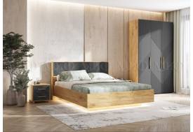 Спальня Ирис Браш Графит/Дуб Крафт