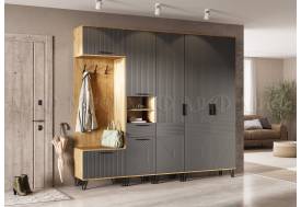 Прихожая Флэш Браш Графит, Дуб Крафт