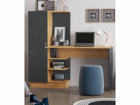 Стол компьютерный №1 Графит, Дуб Крафт